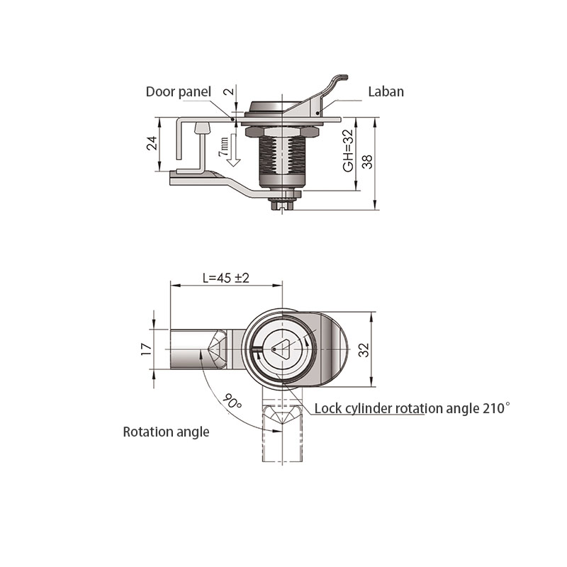 MS816-1-S Triangulares 8mm sursum Cylinder Steel Locks MS816-1-S Triangulares 8mm sursum Cylinder Steel Locks