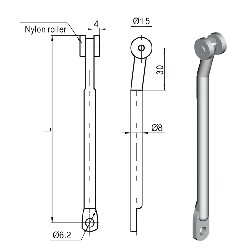 LG007-B Nylon Roller Industrial Connectens Rod Accessories