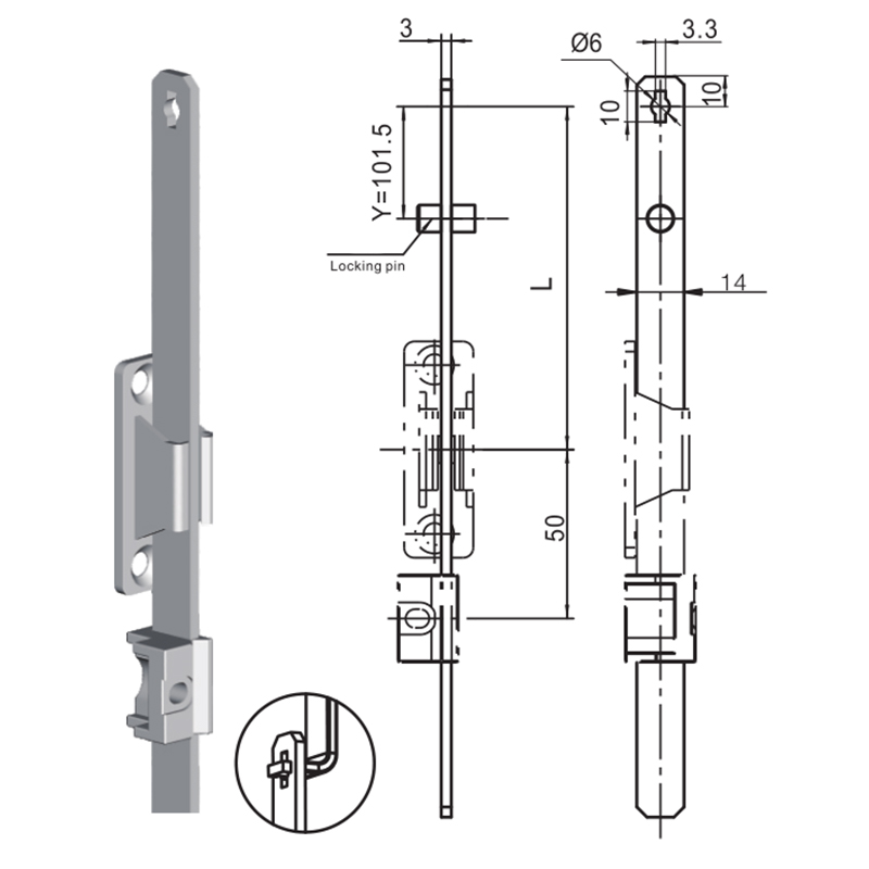 LG010-2 Cum Obfirmo Pin coniungens Rod Accessories
