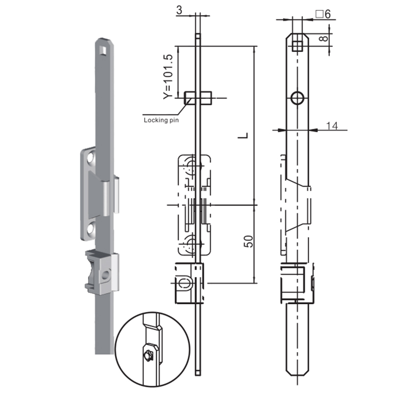 LG010-3 Cum Obfirmo Pin coniungens Rod Accessories